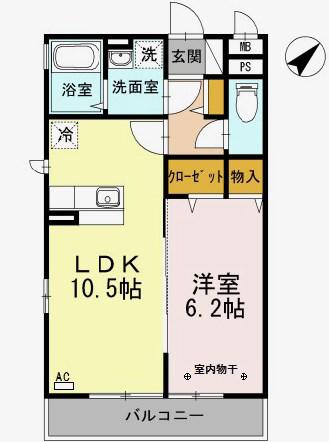 グランペール豊洲(1LDK/2階)の間取り写真