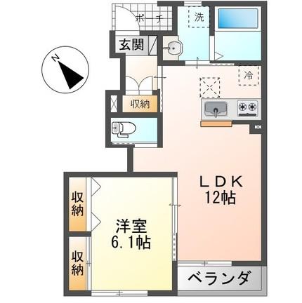 元吉田町アパート(1LDK/1階)の間取り写真
