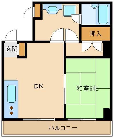 金子屋ビル(1DK/3階)の間取り写真