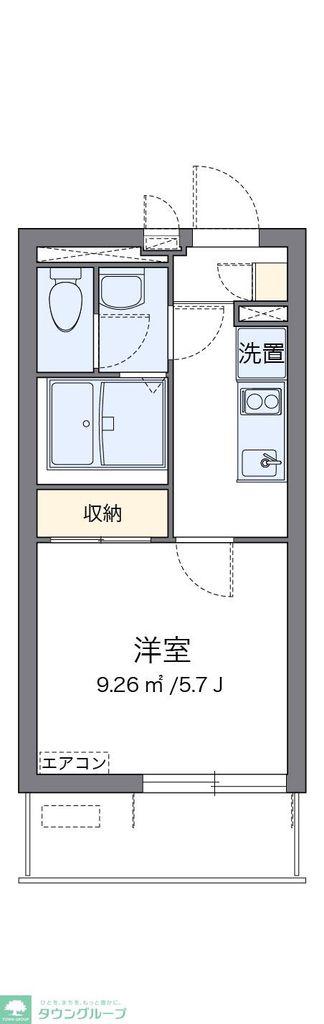 クレイノ森野第一(1K/2階)の間取り写真