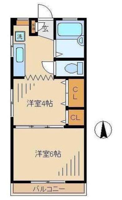 田中マンション(2K/3階)の間取り写真
