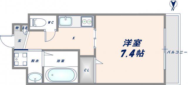 レガーロ布施(1K/8階)の間取り写真