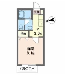 ドラゴンパークスF(1K/2階)の間取り写真