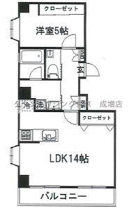 さかえビル(1LDK/3階)の間取り写真