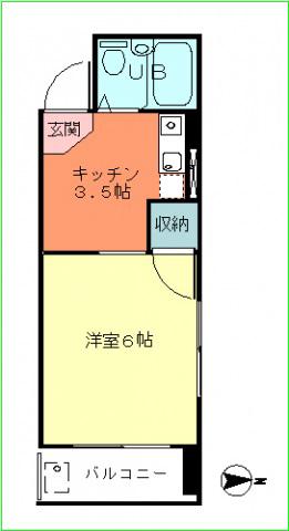 マスノコーポ(1K/5階)の間取り写真
