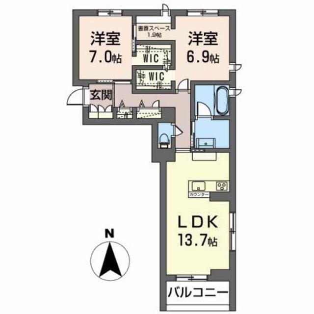 MARCIA台原(2LDK/3階)の間取り写真