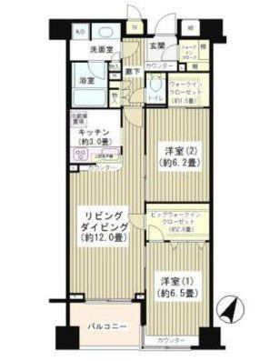 KDXレジデンス日本橋水天宮(2SLDK/5階)の間取り写真