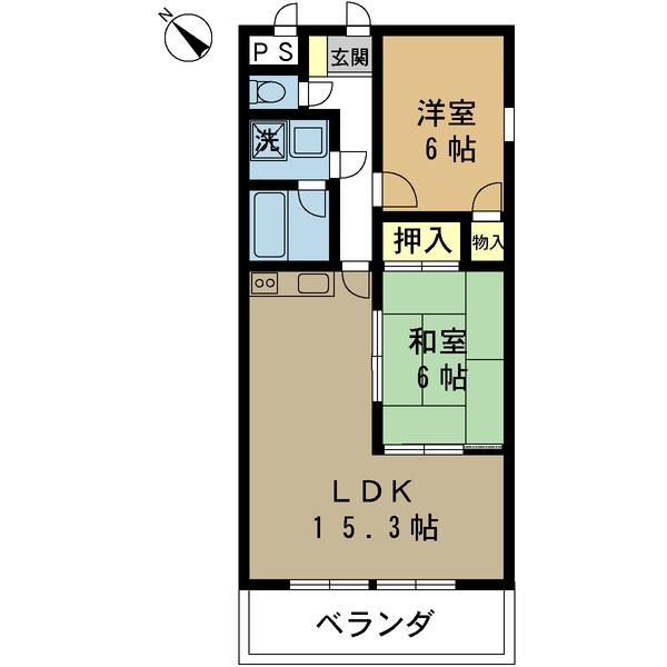 ヴィラジョイフル(2LDK/2階)の間取り写真