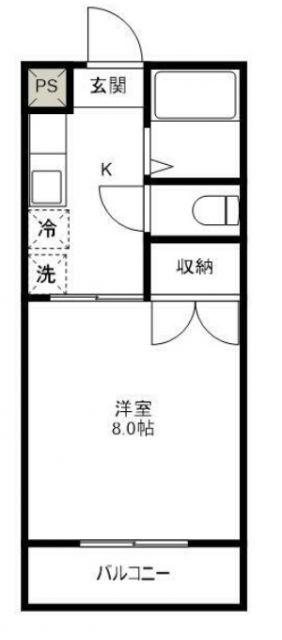 クオリティハイツ(1K/2階)の間取り写真