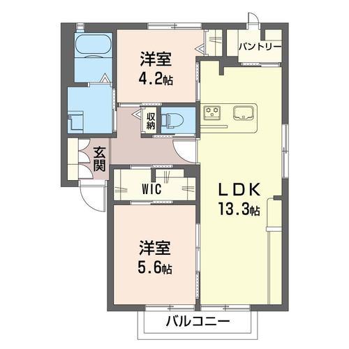 エミネンスコートC(2LDK/1階)の間取り写真