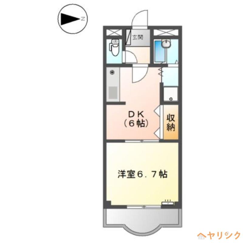 ART錦(1DK/2階)の間取り写真
