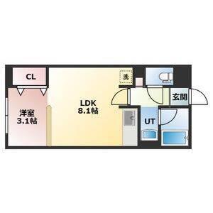 パラッツォS8(1LDK/4階)の間取り写真