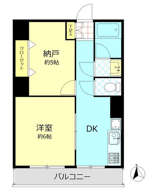 峰マンション(1SDK/2階)の間取り写真