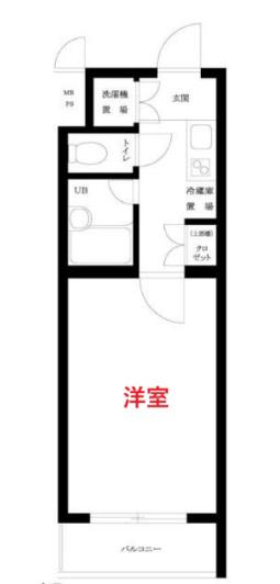 ルーブル戸越公園弐番館(1K/1階)の間取り写真