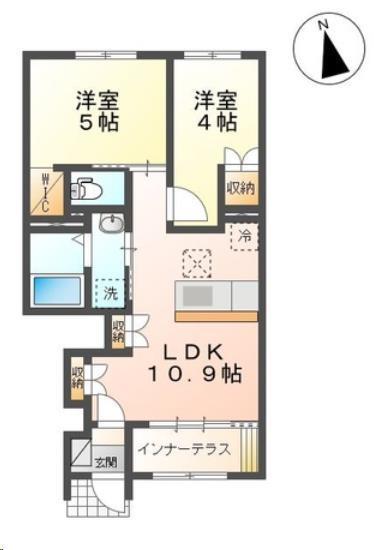 JR東北本線 岩手飯岡駅 徒歩28分 2階建 築6年(2LDK/1階)の間取り写真