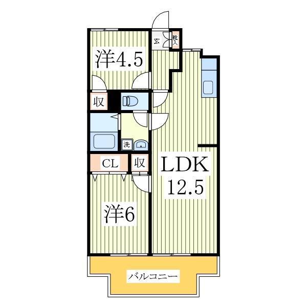 アビタシオン新柏(2LDK/2階)の間取り写真