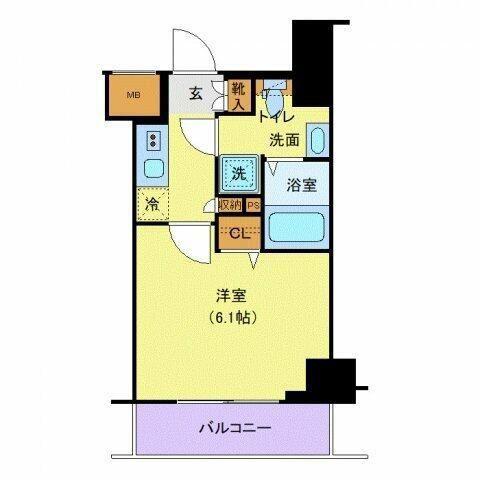 ログ品川サーフサイド(1K/4階)の間取り写真