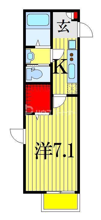 二和壱番館(1K/2階)の間取り写真