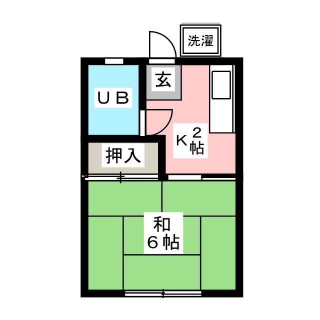 コタニハウス(1K/2階)の間取り写真