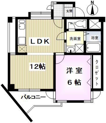 インペリアル砂山(1LDK/3階)の間取り写真