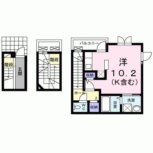 アニューグレイス新井薬師(ワンルーム/3階)の間取り写真