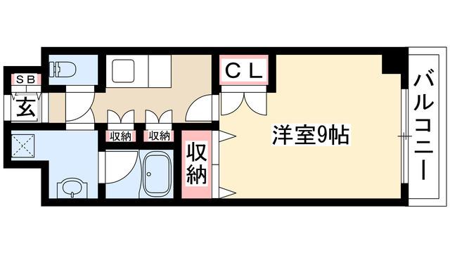 メイビル覚王山(ワンルーム/3階)の間取り写真