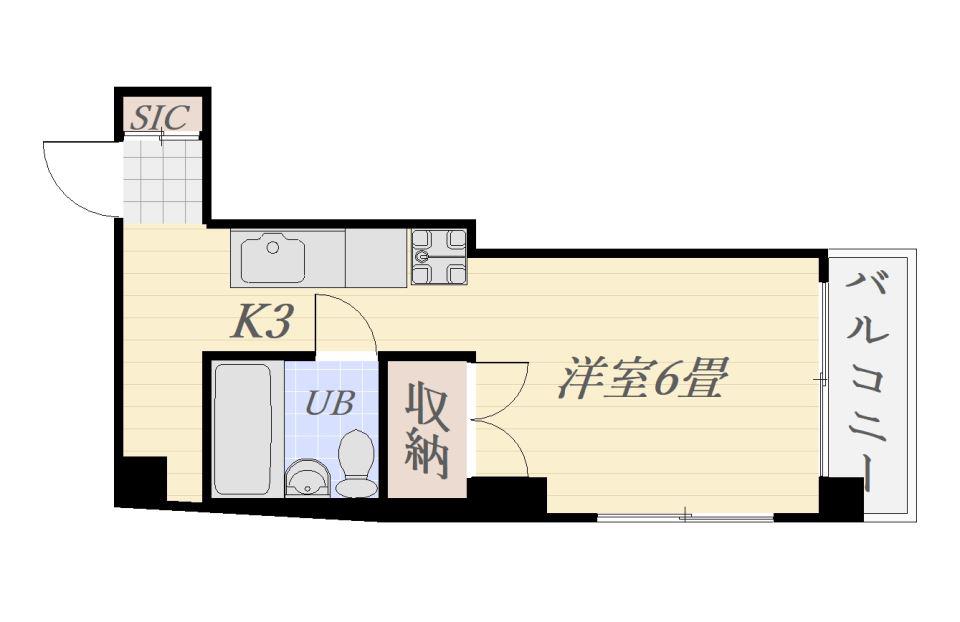 KAMOIKE PINEI(1K/3階)の間取り写真
