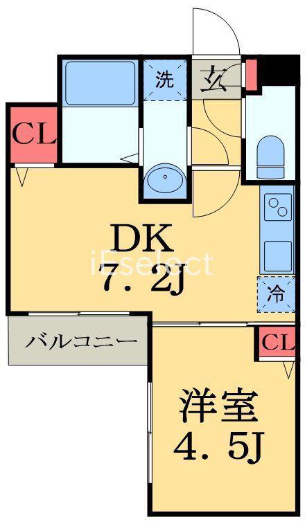ソルドレーヴアッシュ(1DK/1階)の間取り写真