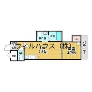 F ASECIA PUR 湊(1DK/3階)の間取り写真