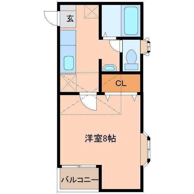 ソレイユパルクⅤ(1K/1階)の間取り写真