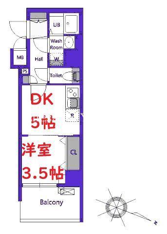 S-RESIDENCE横濱吉野町BURGEON(1DK/8階)の間取り写真