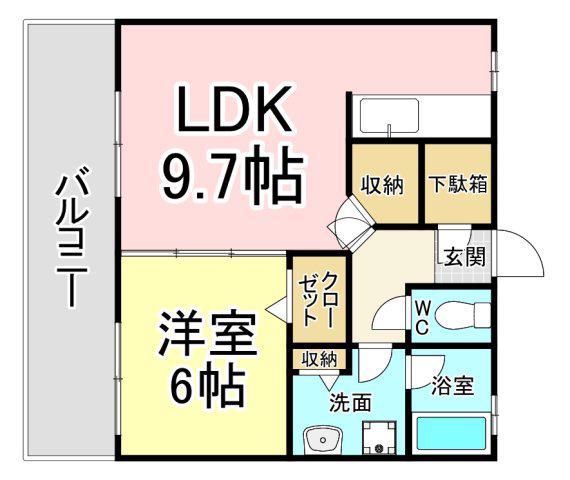 セントラーレI(1LDK/2階)の間取り写真