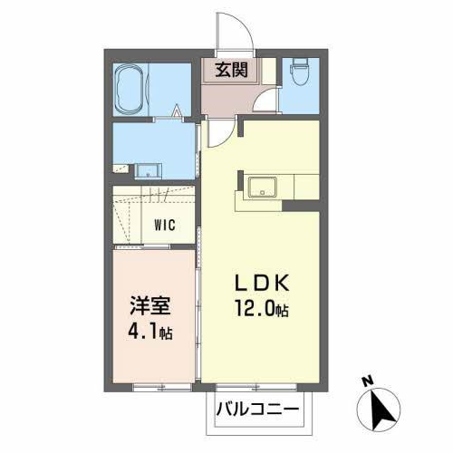 シャーメゾン多賀城新田B(1LDK/1階)の間取り写真