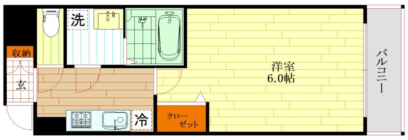 エスリードザ・グラン天六(1K/2階)の間取り写真