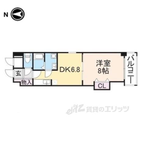 リバーポイント(1DK/2階)の間取り写真
