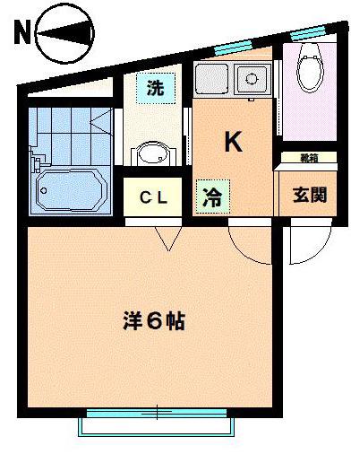 ハイムSK(1K/1階)の間取り写真