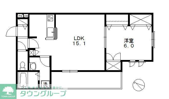 CHILL OUT ROOTSチルアウトルーツ(1LDK/3階)の間取り写真