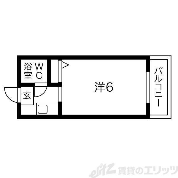 アパートメント東淀川II(1K/4階)の間取り写真