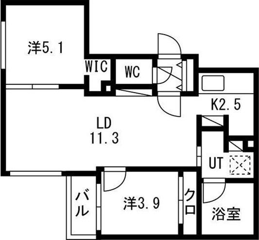 TERRACE SAKURA2年間1万円ダウンキ(2LDK/4階)の間取り写真