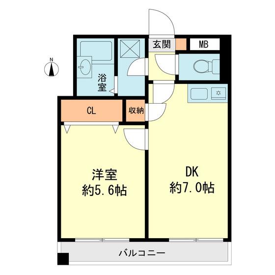 コリール太宰府(1DK/3階)の間取り写真
