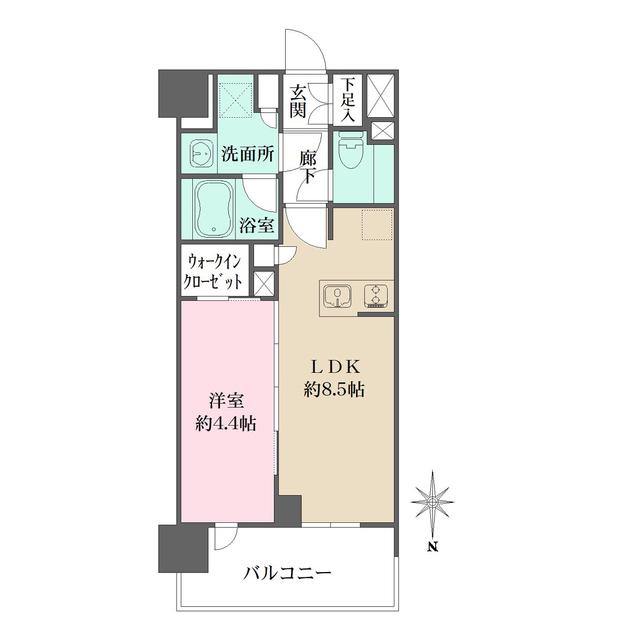 シーズンフラッツ杉並井草(1LDK/4階)の間取り写真
