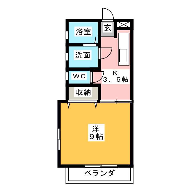 ルーチェ(1K/1階)の間取り写真