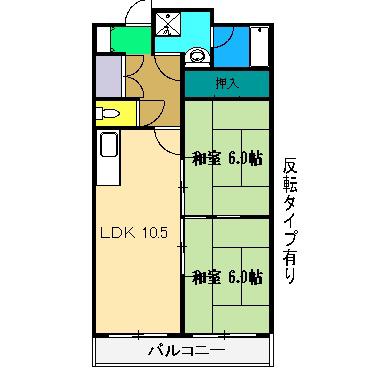 レジデンス・ニチュー(2LDK/2階)の間取り写真