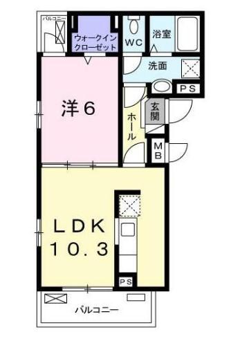 コンテ M(1LDK/2階)の間取り写真
