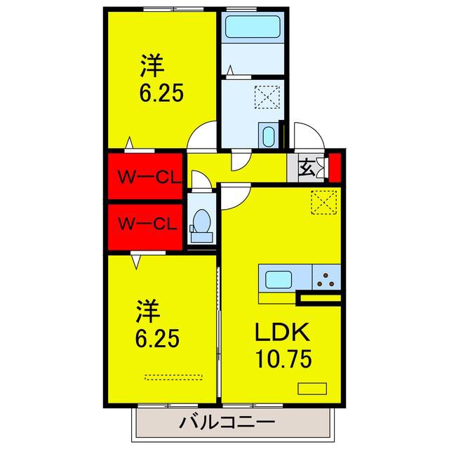 D-ROOMちはら台 G(2LDK/2階)の間取り写真