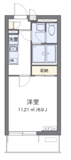 クレイノビッグアロー川崎(1K/1階)の間取り写真