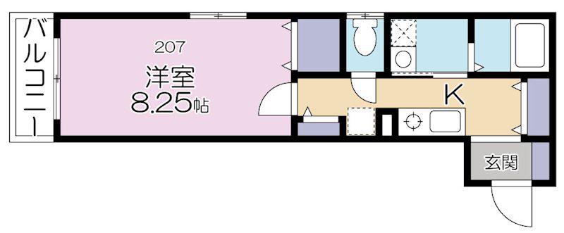 相鉄本線 西谷駅 徒歩9分 3階建 築18年(1K/2階)の間取り写真