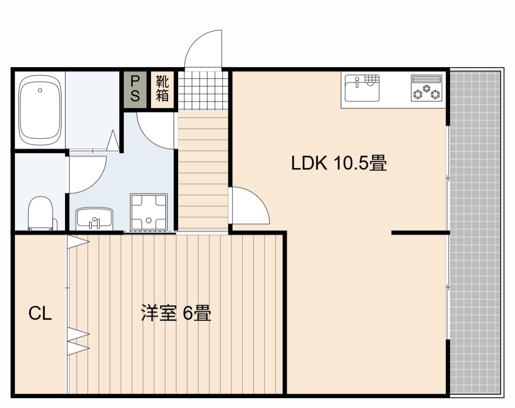 デューメゾン(1LDK/1階)の間取り写真