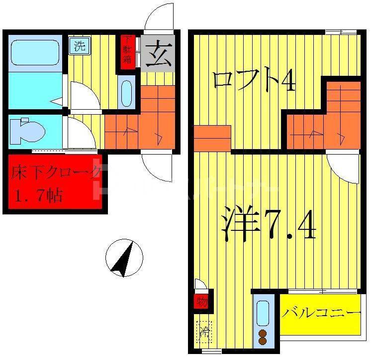 CB柏ヴェール(ワンルーム/2階)の間取り写真