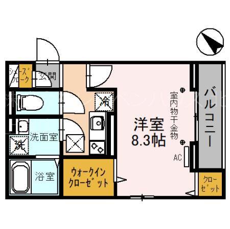 ソアヴィータ(1K/1階)の間取り写真